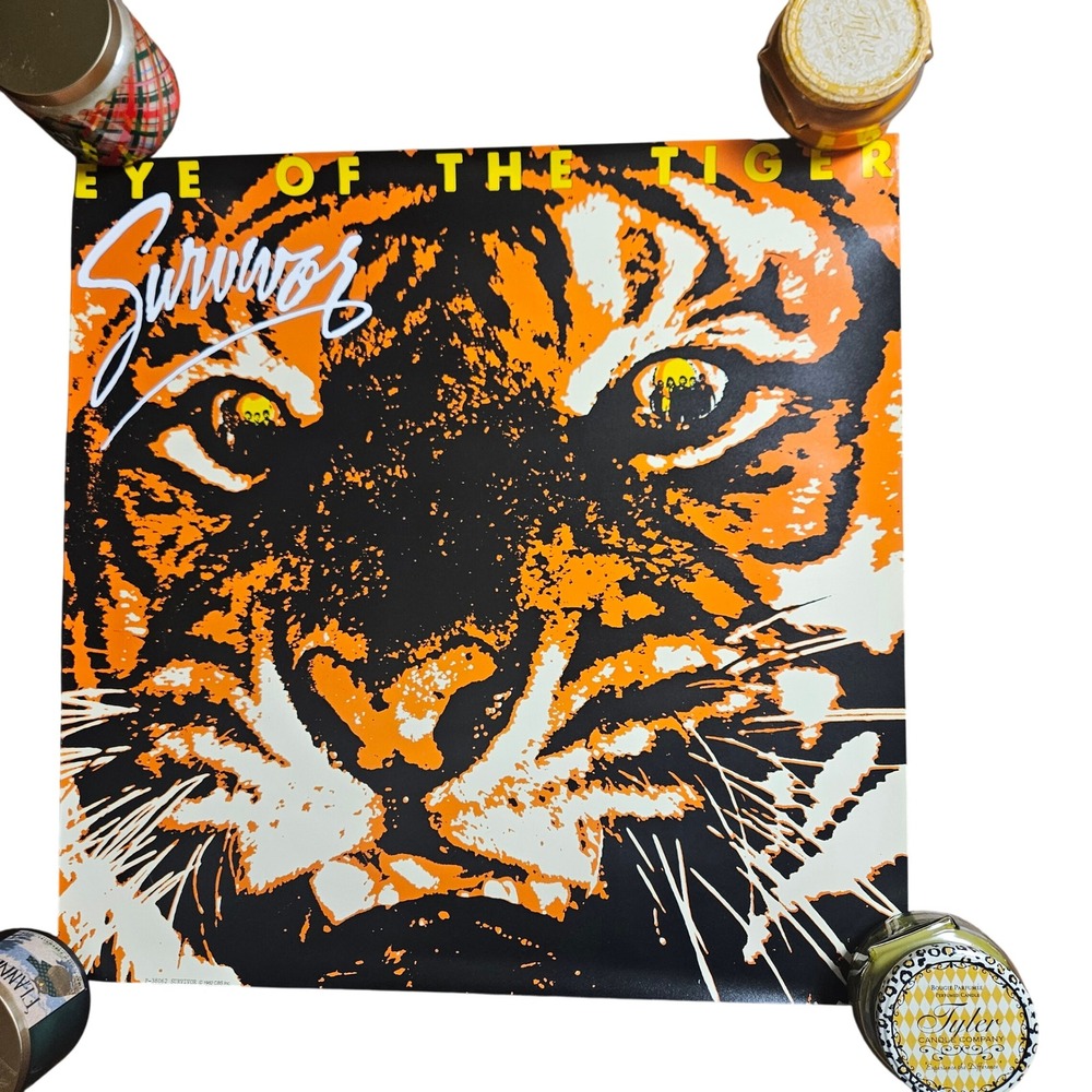Survivor Eye of the Tiger Vintage 1982 Promo Album Poster 23x23 CBS Hard Rock Ad